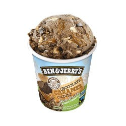 BEN & JERRY'S CHOCOLATE CARAMEL CLUSTER NON-DAIRY ICE CREAM 458ML