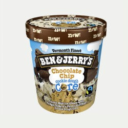 BEN & JERRY'S CHOCOLATE CHIP COOKIE DOUGH CORE ICE CREAM 458ML