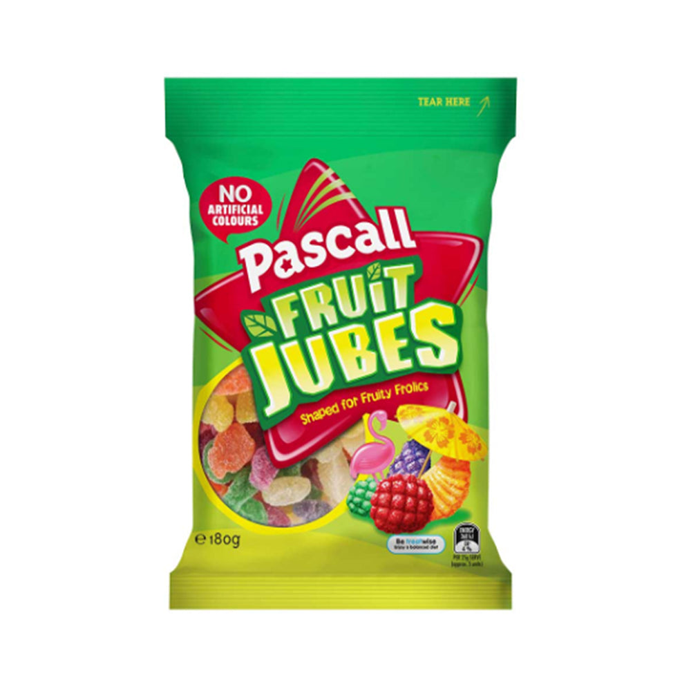 PASCALL LOLLIES JELLY SWEETS FRUIT JUBES 180G